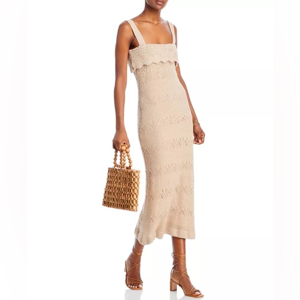 NWT Aqua Crochet Sleeveless Midi Dress, Size S